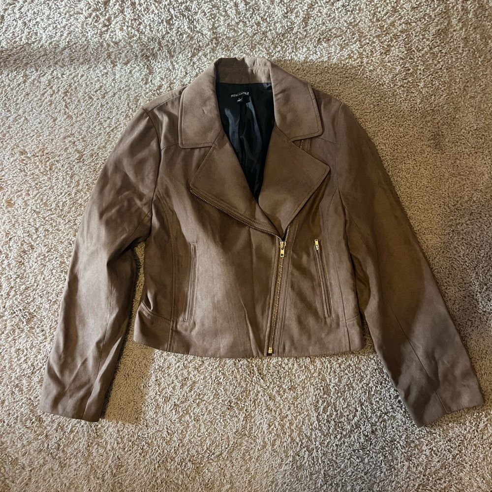 J. Crew Cropped Faux Suede Jacket